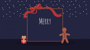 Mutlu noel mektupları kare çerçeveli animasyonlarla dolu