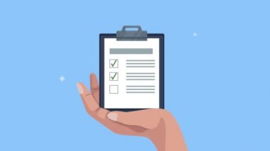 Yapılacaklar listesi canlandırması olan el