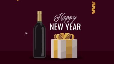 Mutlu yeni yıl mektupları Şampanya ve hediyelerle