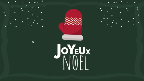 Feliz Navidad letras con animación de guante — Vídeo de stock