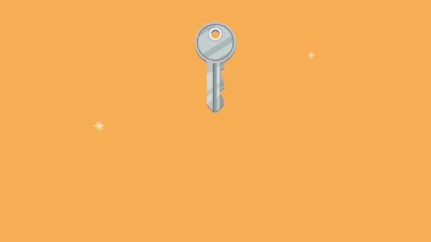 Nycklar dörrar säkerhet mönster animation — Stockvideo