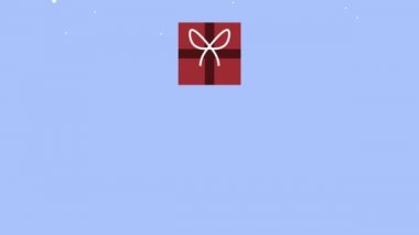 Mutlu Noel animasyonları Hediyeler ve kar taneleri