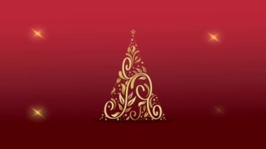 Mutlu Noel animasyonları Ağaç ve kar taneleriyle