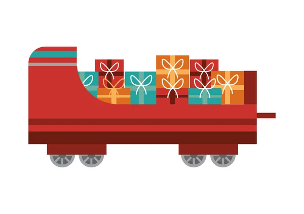 Boże Narodzenie pociągu z darów — Wektor stockowy