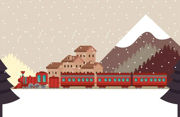 列車と家 — ストックベクタ