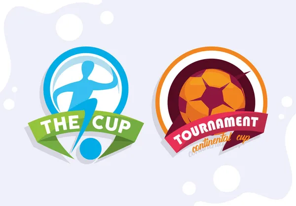 Эмблемы футбольных турниров — стоковый вектор