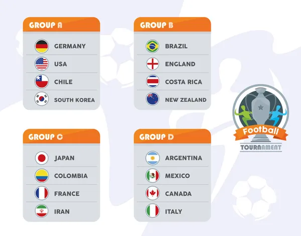 Modèles de groupes de soccer tournoi — Image vectorielle
