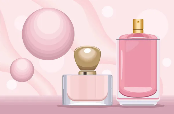Két rózsaszín parfüm — Stock Vector