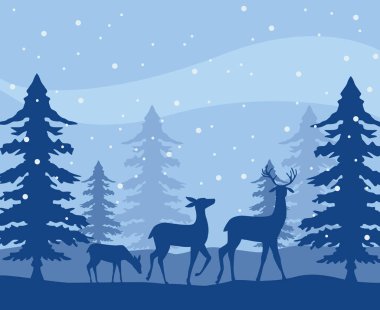 Kış kar manzarası