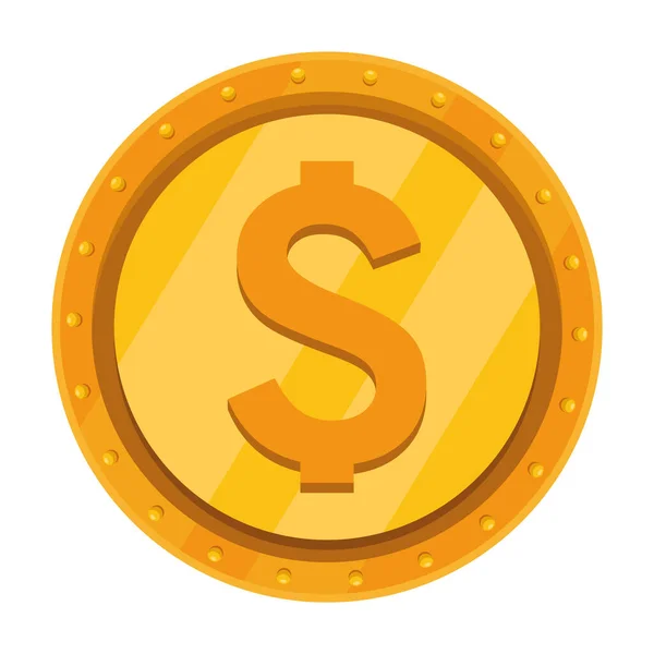 Pièce argent dollar — Image vectorielle