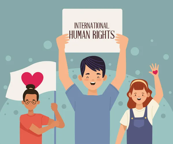 Листівка дня прав людини — стоковий вектор