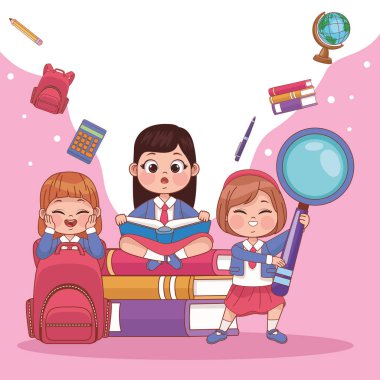 Üç öğrenci kız öğrenci.