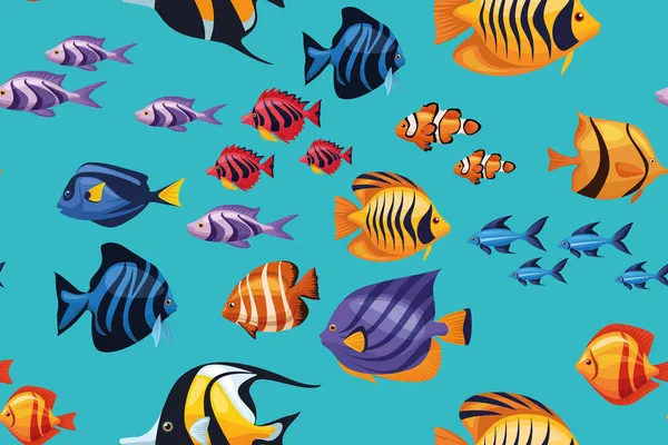 Grupo de peces exóticos — Vector de stock