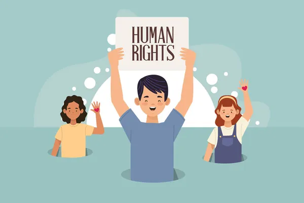 Equipo de personas de derechos humanos — Archivo Imágenes Vectoriales