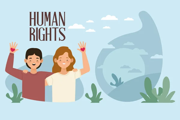 Par de activistas de derechos humanos — Archivo Imágenes Vectoriales