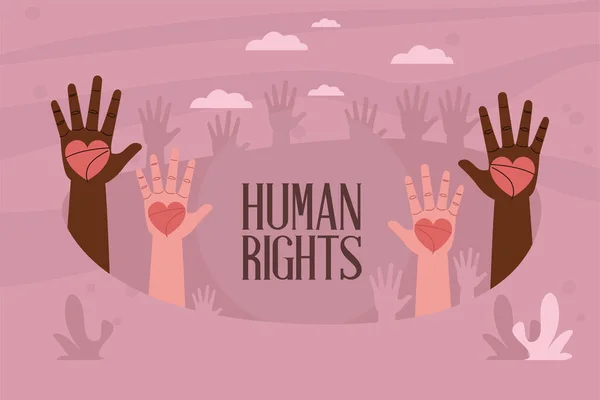 Derechos humanos manos arriba — Archivo Imágenes Vectoriales
