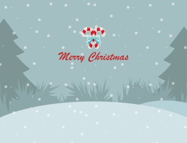 Çubuklu Noel kar manzarası