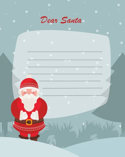 Weihnachtsbrief mit Weihnachtsmann — Stockvektor