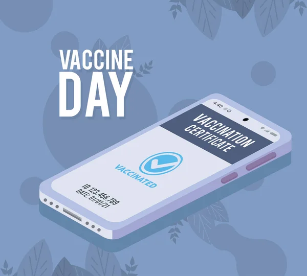 ワクチンの日とスマートフォン — ストックベクタ