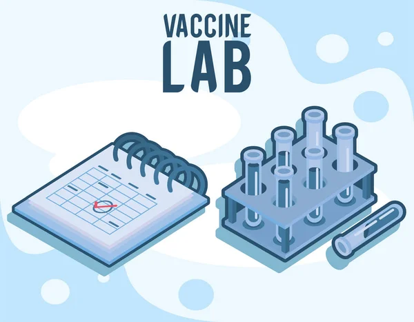 ワクチン研究所とカレンダー — ストックベクタ