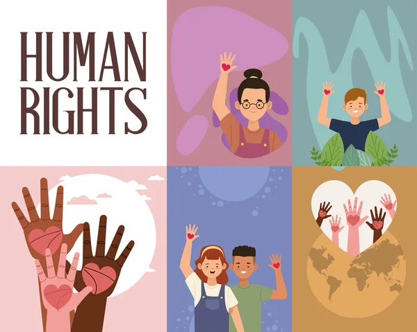 Menschenrechtsszenen — Stockvektor