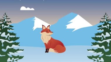 Mutlu Noeller, kar manzaralı tilki animasyonu.