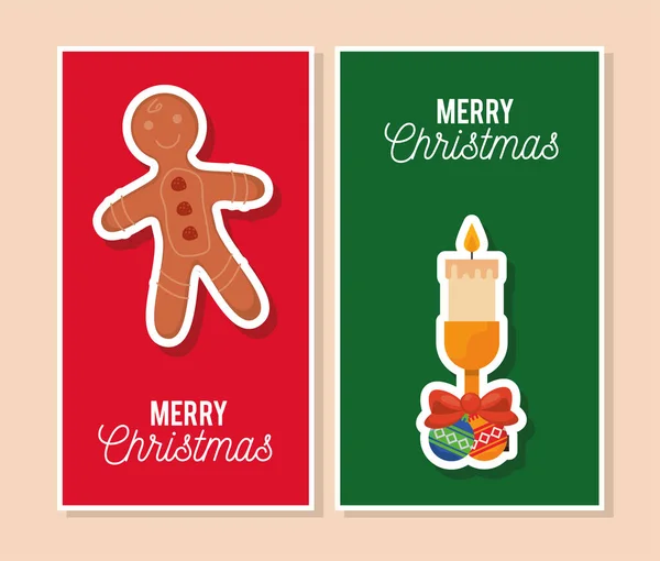 Buon Natale due cartoline — Vettoriale Stock