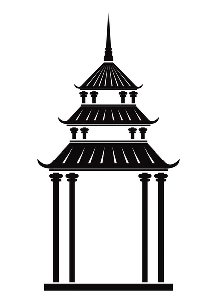 Pagode noire chinoise — Image vectorielle