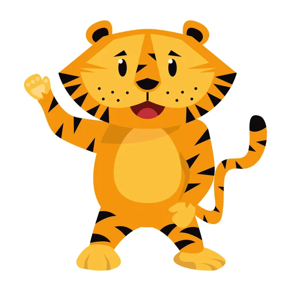 Mignon tigre agitant — Image vectorielle