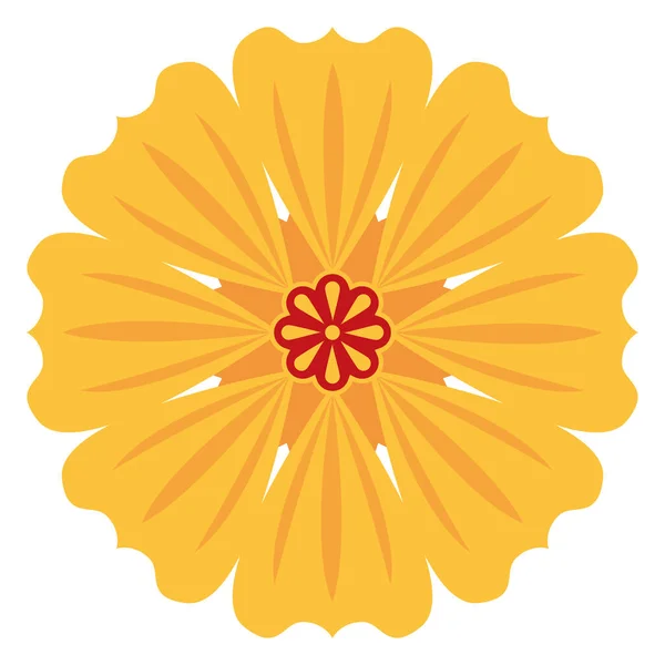 Décoration fleur dorée — Image vectorielle