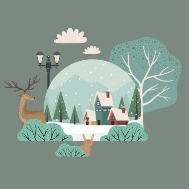 Kış mevsimi kar manzarası