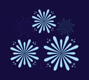 Mavi ışık havai fişek patlaması