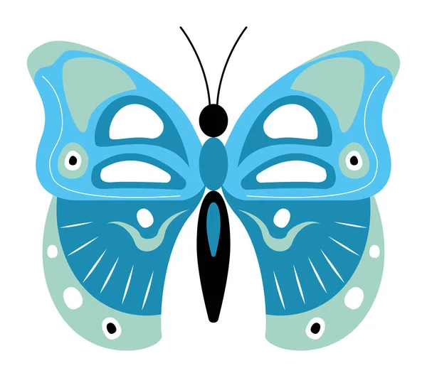 Mavi ve yeşil kelebek — Stok Vektör
