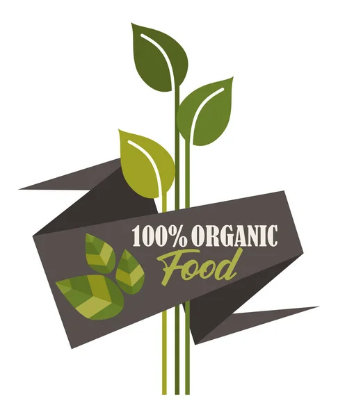 Comida 100% ecológica — Vector de stock