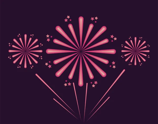 Pinkfarbenes Feuerwerk — Stockvektor