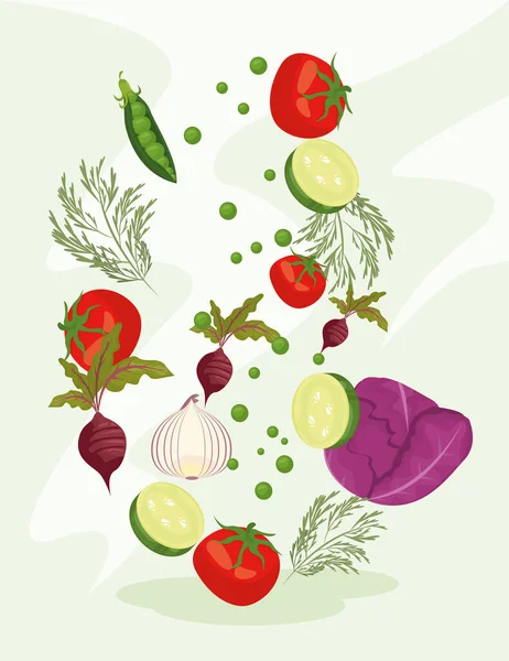 Свіжі овочі листівка — стоковий вектор