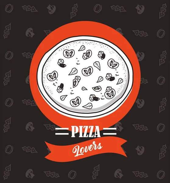 Affiche amateurs de pizza — Image vectorielle