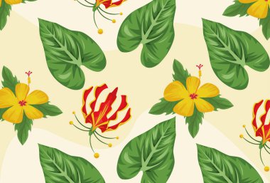 Egzotik tropikal bitki deseni