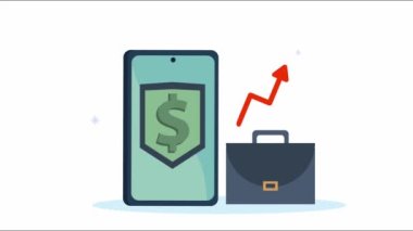 akıllı telefon ve portföy ile ekommerce animasyonu