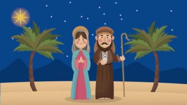 Joseph ve Mary ile Mutlu Noeller animasyonu