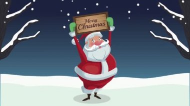 Etiketli ve Noel Baba 'lı mutlu noeller.