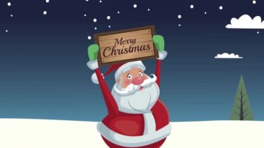 Noel Baba kaldırma etiketli mutlu noel animasyonları