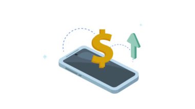 dolar sembollü akıllı telefon aygıtı animasyonu