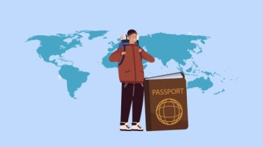 Pasaport animasyonlu erkek kampçı