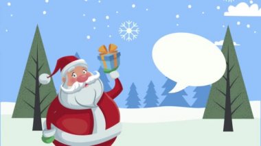 Noel Baba 'nın karlı sahnesinde Noel Baba' nın mektupları