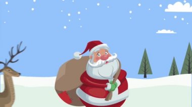 Noel Baba ve Ren Geyikleriyle Mutlu Noeller.