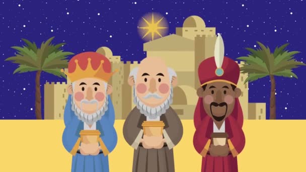 mery christmas animation with magic kings