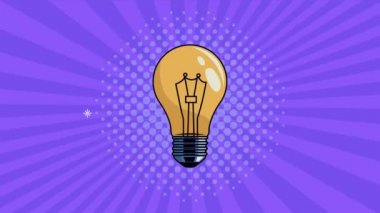 Ampul ışığıyla pop sanat tarzı animasyon