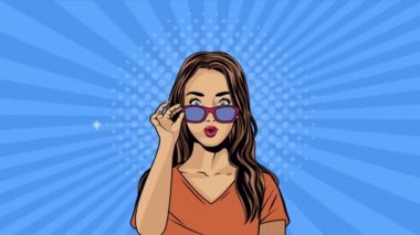 Kadınlarla pop sanat animasyonu