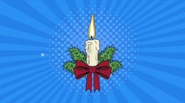 Noel pop sanat animasyonu mumla